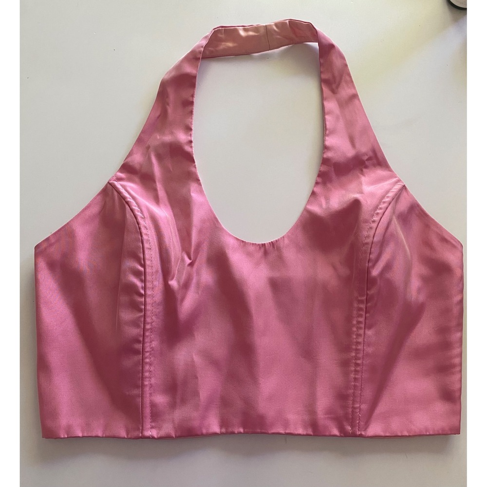 Gunne Sax Jessica McClintock Pink Halter Top Vintage Y2K Millennium 2000 Size 13